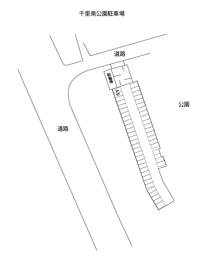 千里南公園駐車場の駐車配置図