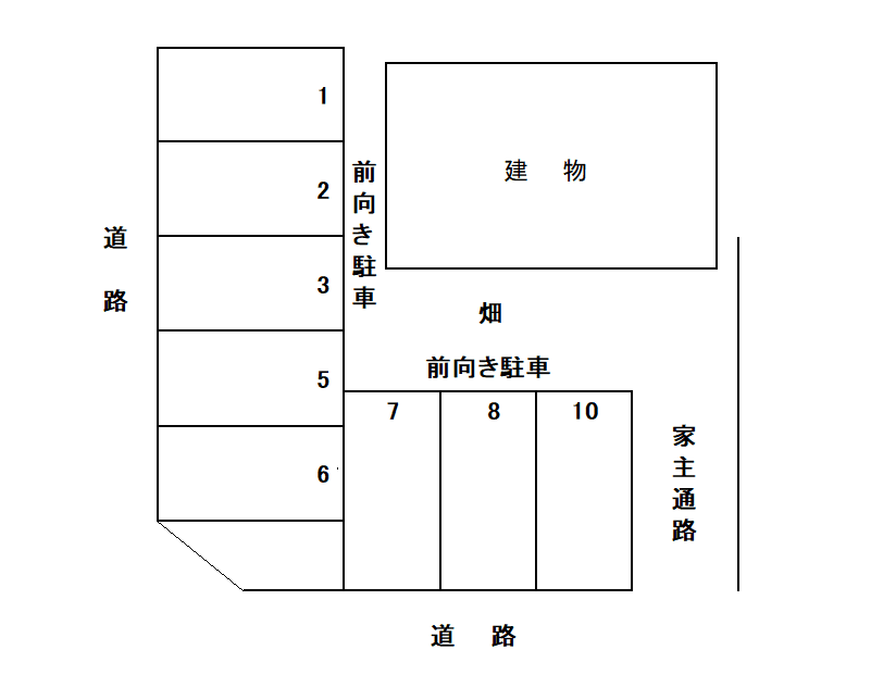 横地(久)パーキングの駐車配置図