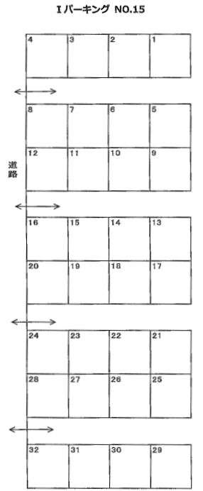 I・パーキングNo.15の駐車配置図