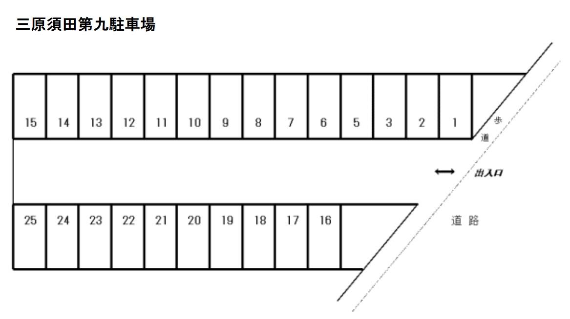 三原須田第九駐車場の駐車配置図