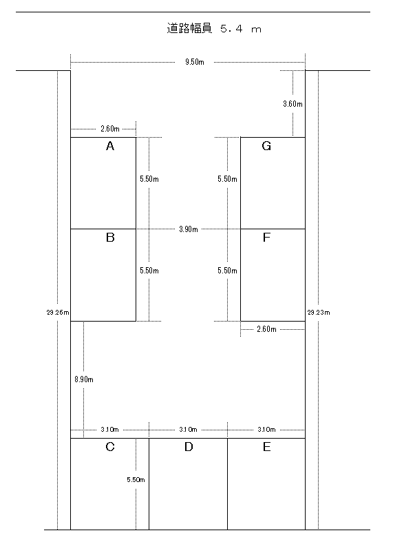 山修第二駐車場の駐車配置図