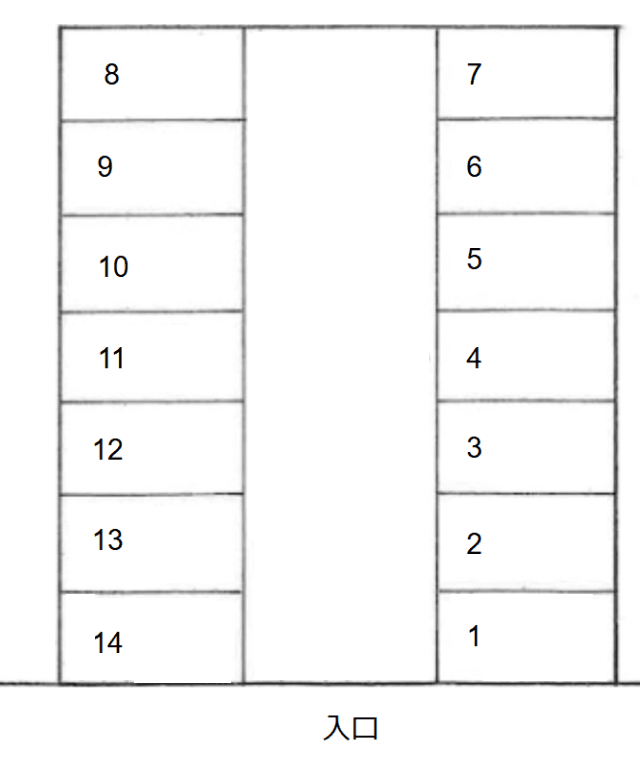 63.寺尾前通月極駐車場の駐車配置図