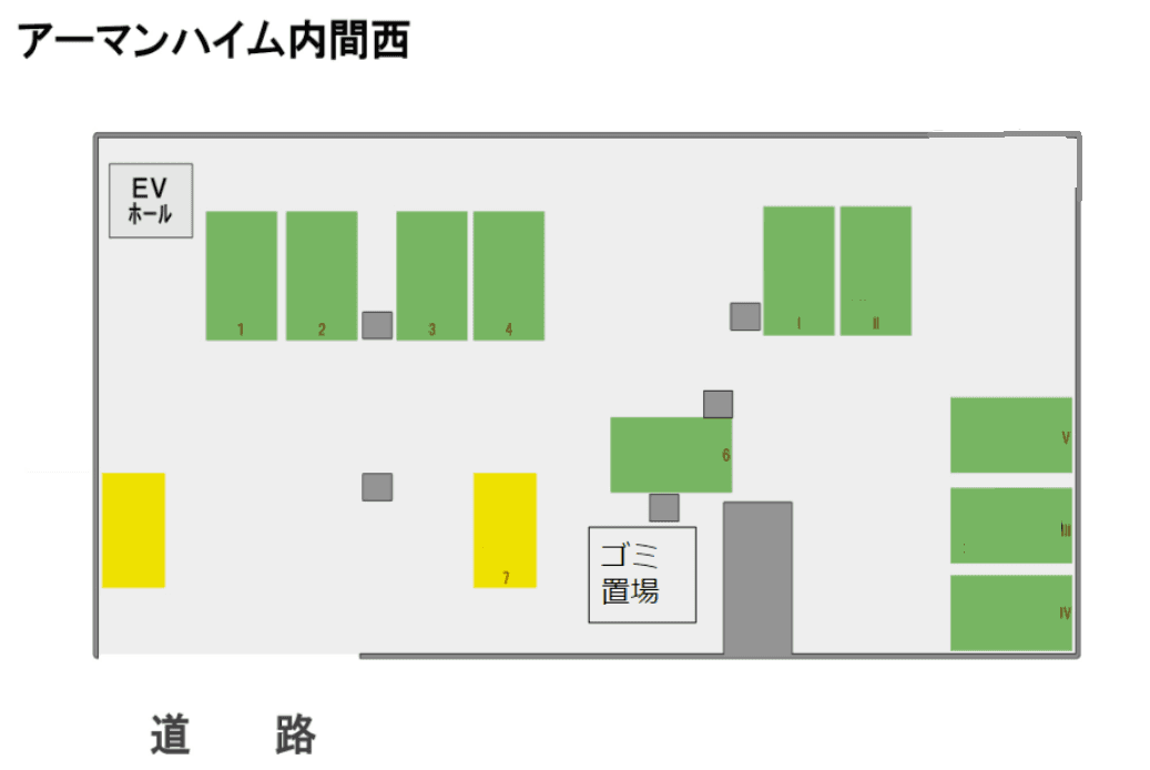アーマンハイム内間西の駐車配置図