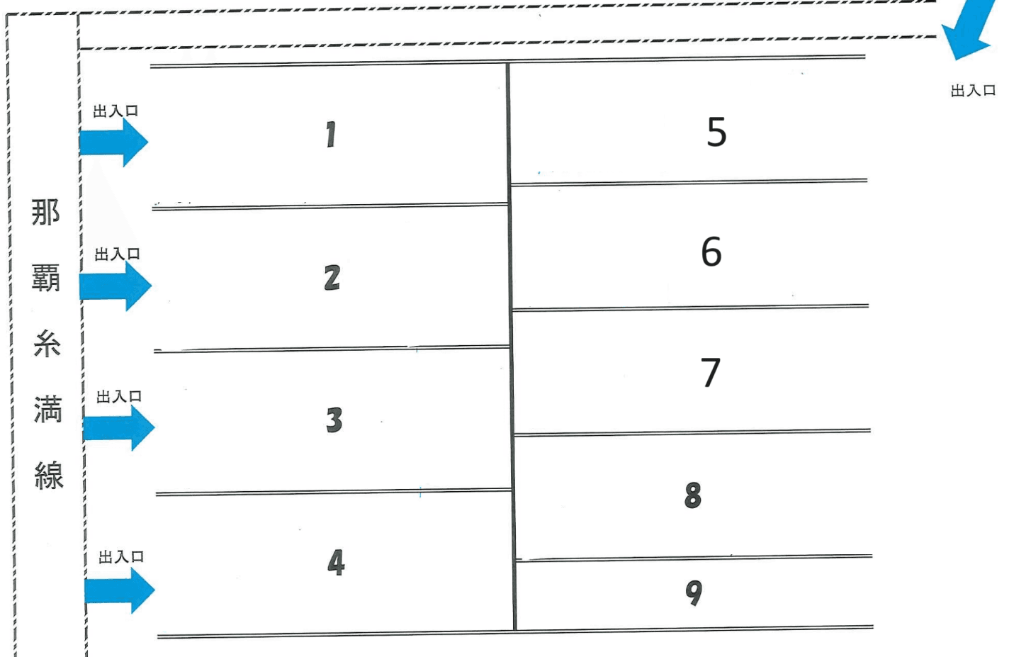 潮平パーキングの駐車配置図
