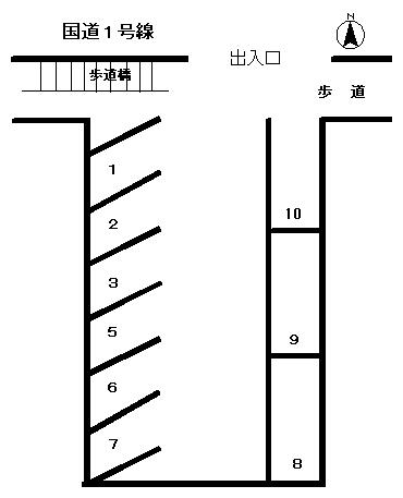 康生通西駐車場の駐車配置図