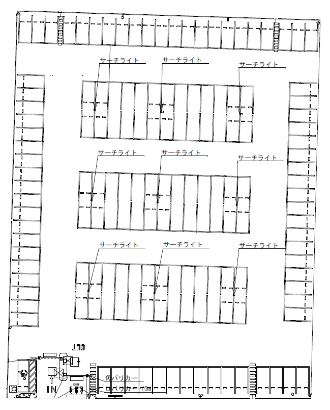 研究学園駅前第5の駐車配置図