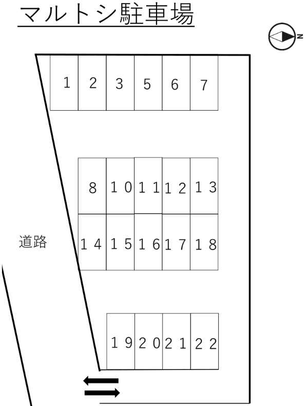 マルトシ駐車場の駐車配置図