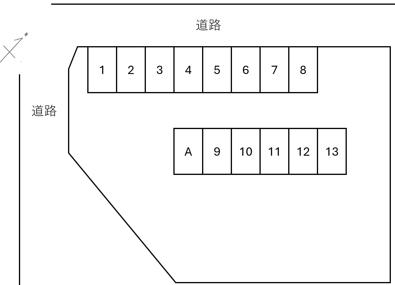 刈谷市一里山駐車場の駐車配置図
