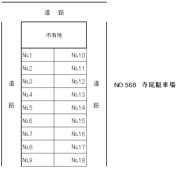 寺尾駐車場の駐車配置図