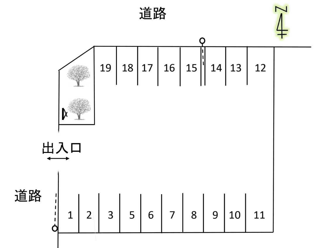 大橋町貸駐車場の駐車配置図