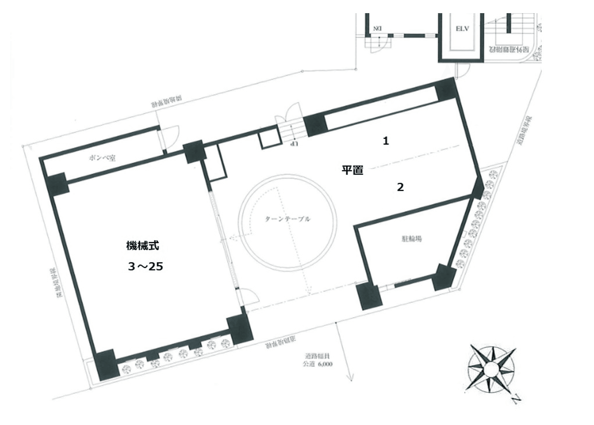 グリフィン横浜・西口壱番館駐車場の駐車配置図