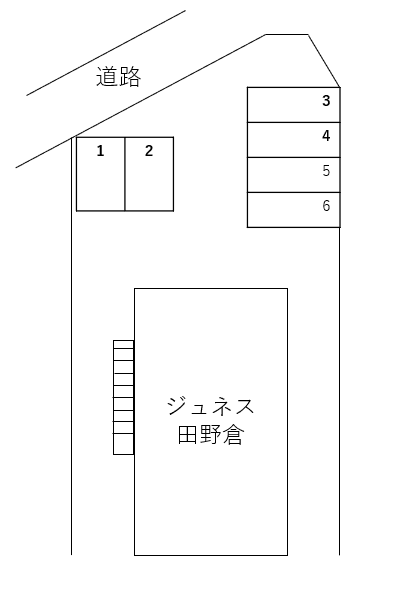 ジュネス田野倉の駐車配置図