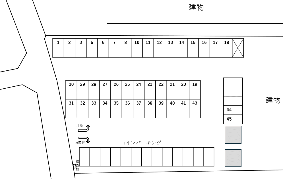 リバーサイド川仙の駐車配置図