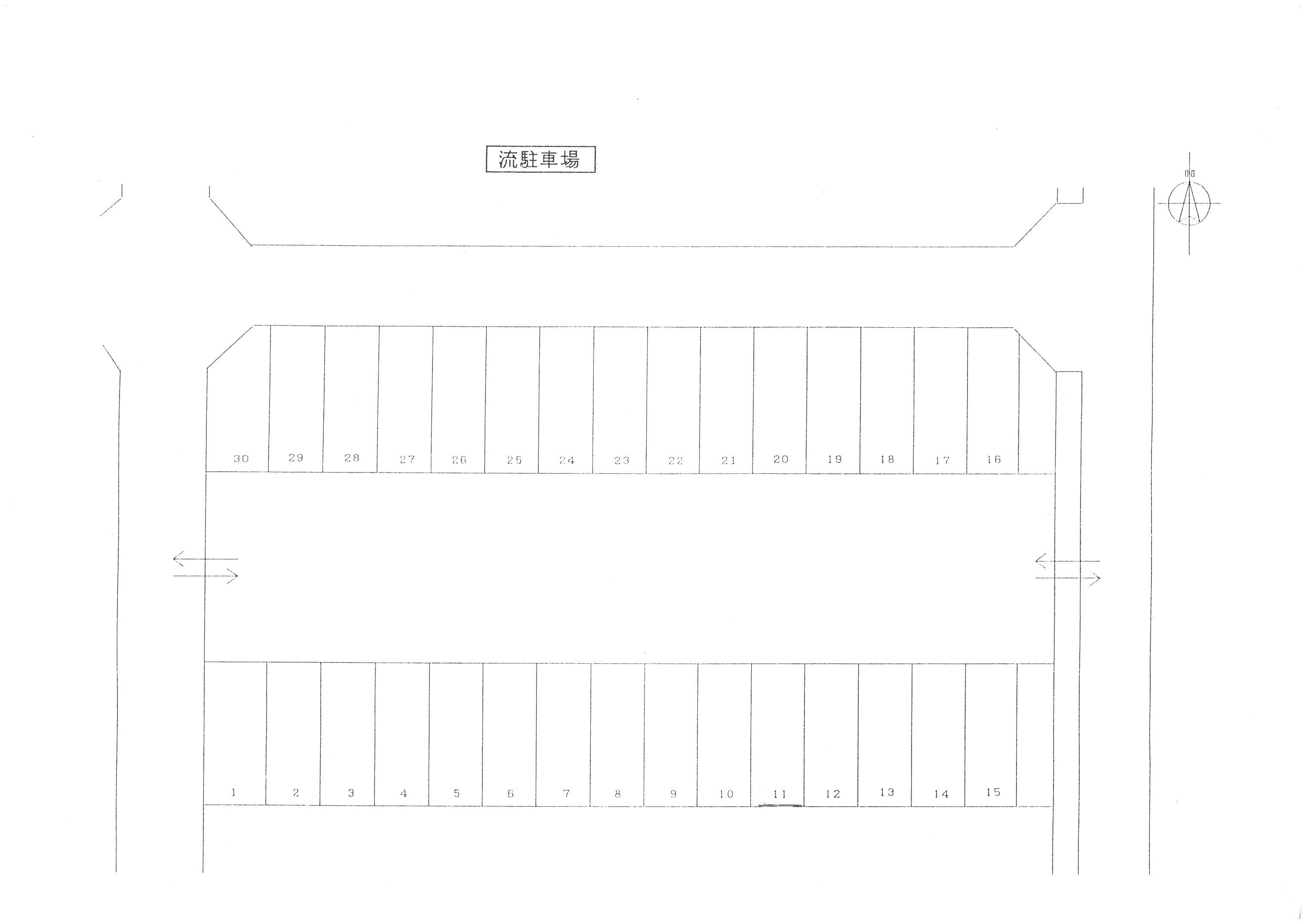 流駐車場の駐車配置図