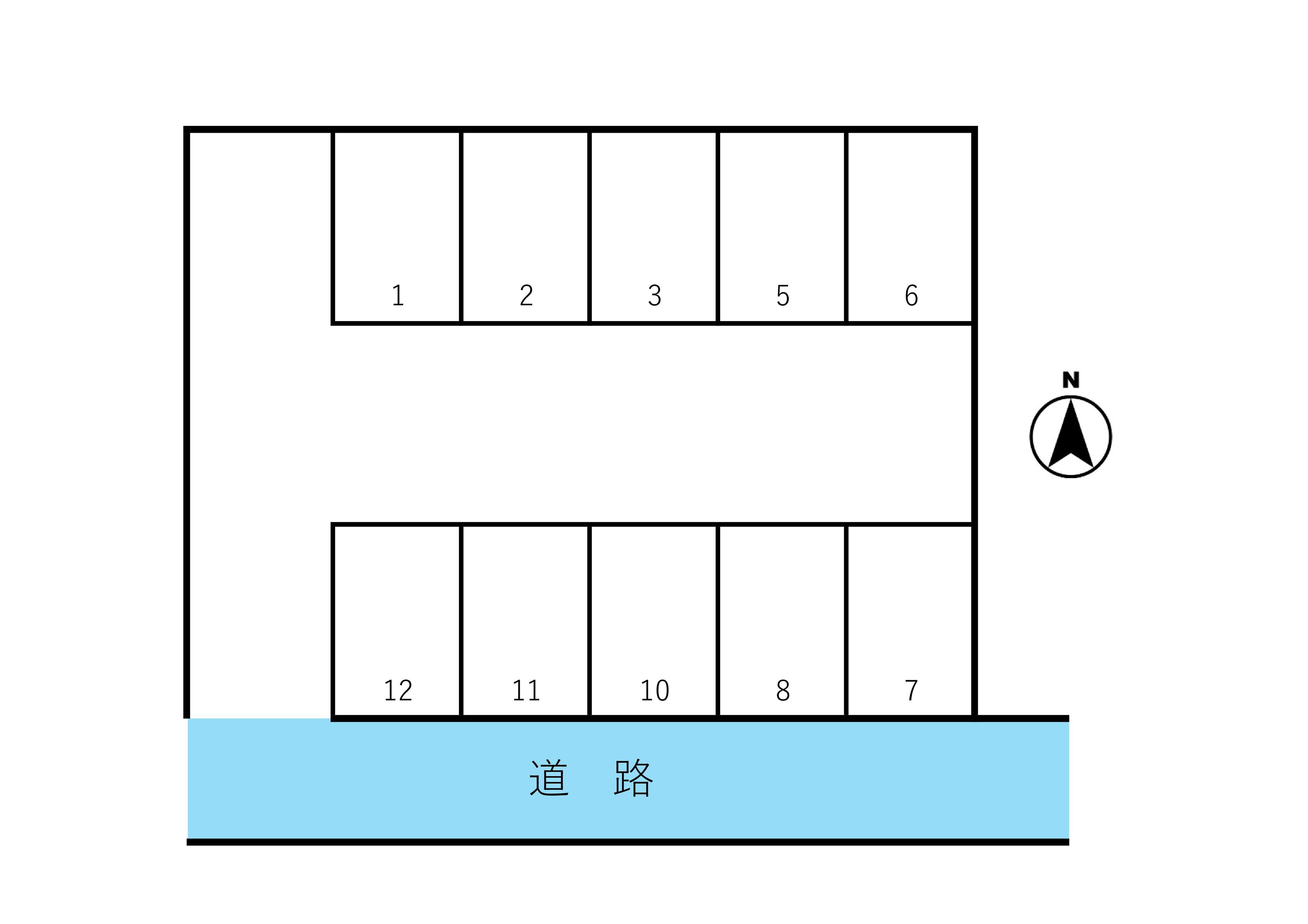 駒止町駐車場の駐車配置図