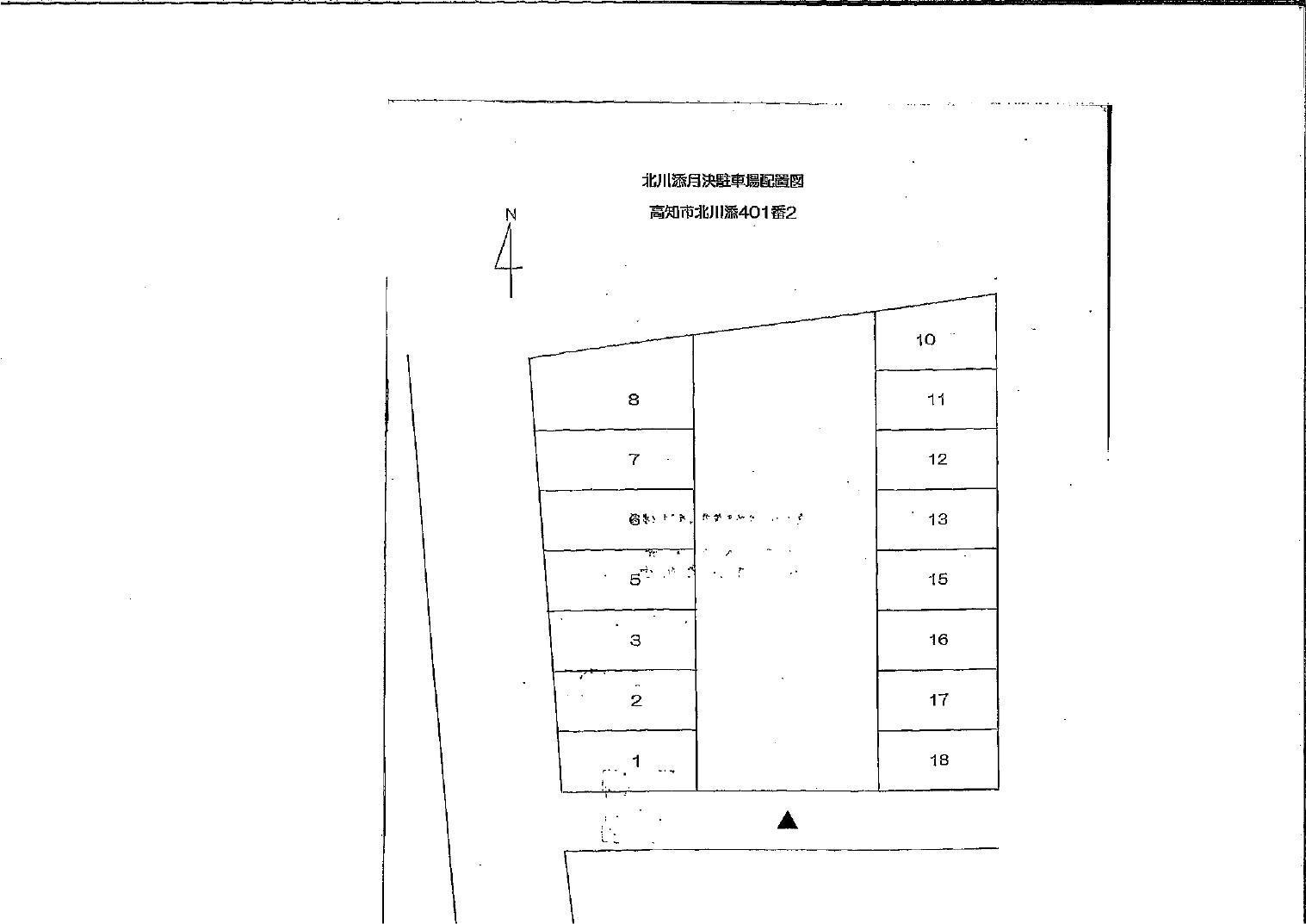 北川添月決駐車場の駐車配置図