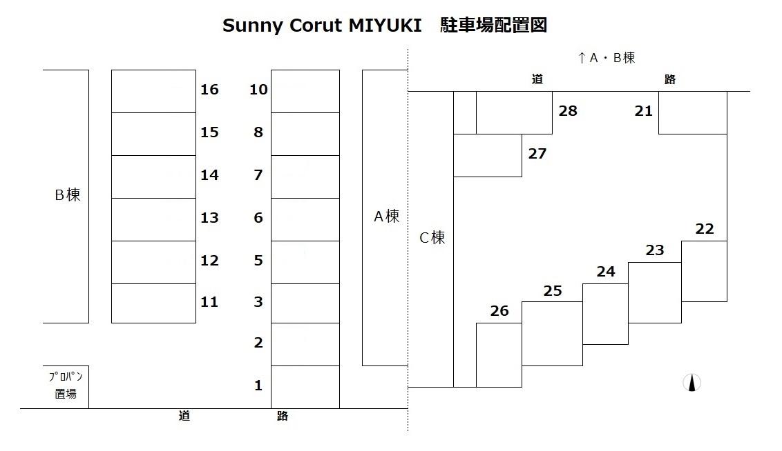 Sunny Court MIYUKIの駐車配置図
