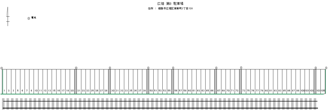 広畑第8駐車場の駐車配置図