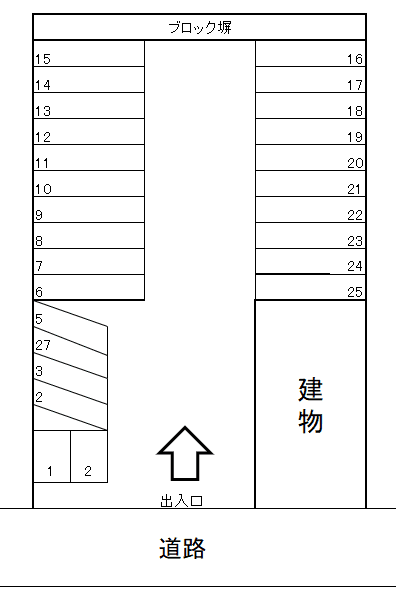 吉方温泉3丁目805駐車場の駐車配置図