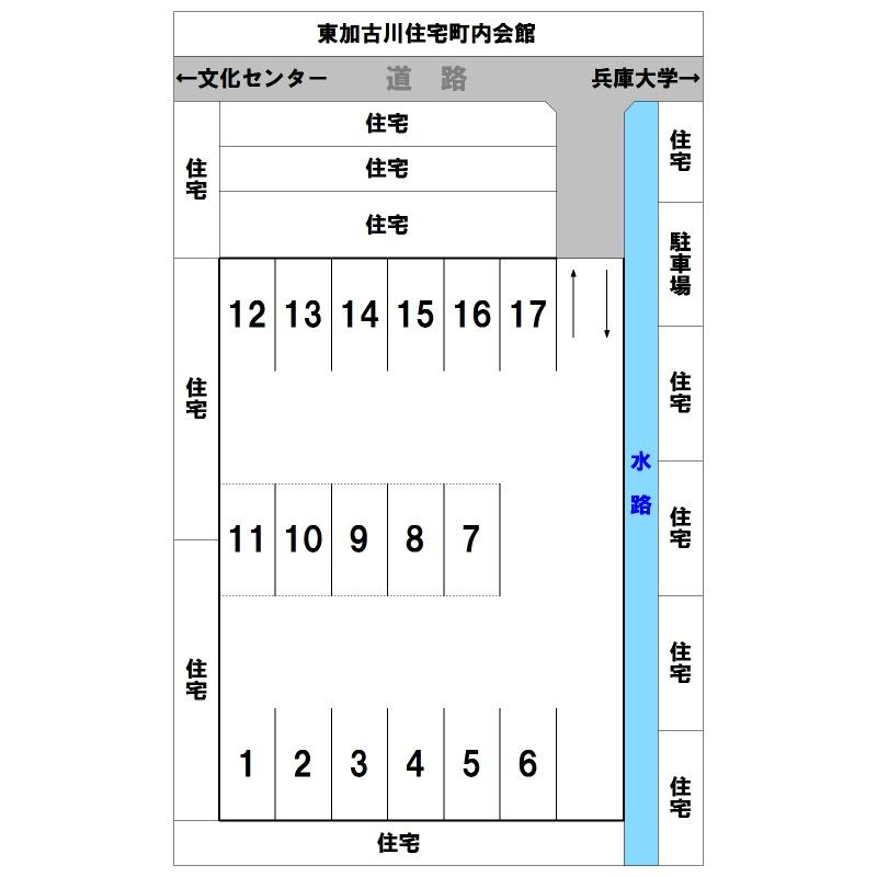 黒田パーキングの駐車配置図