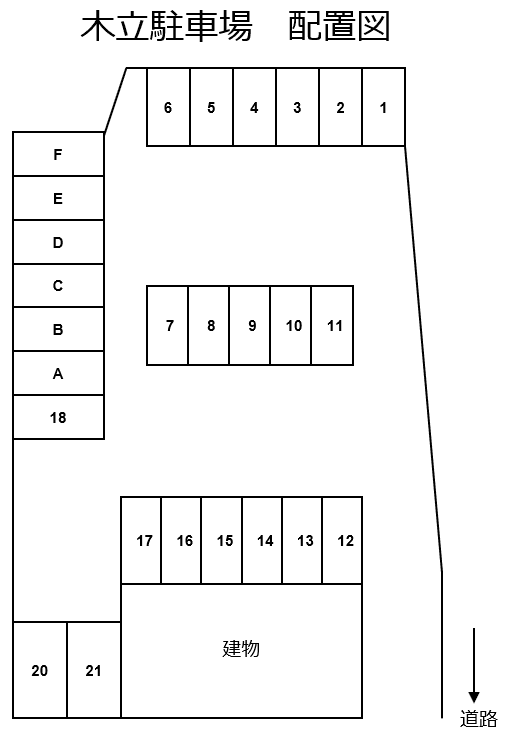 木立駐車場の駐車配置図