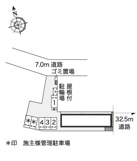 四女子西(44567)の駐車配置図