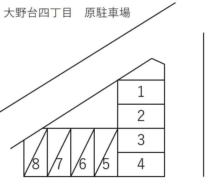 大野台四丁目 原駐車場の駐車配置図