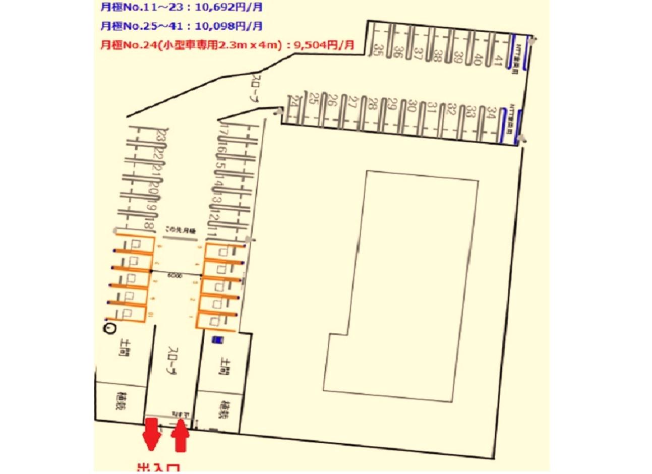 今宿西町第1駐車場の駐車配置図