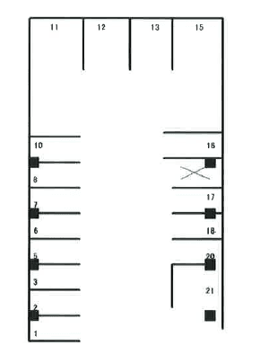 大西パークの駐車配置図