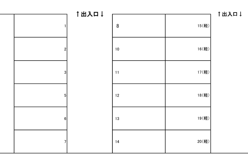 光ヶ丘山内駐車場の駐車配置図