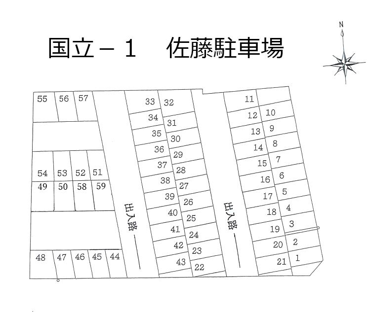JA国立-1の駐車配置図