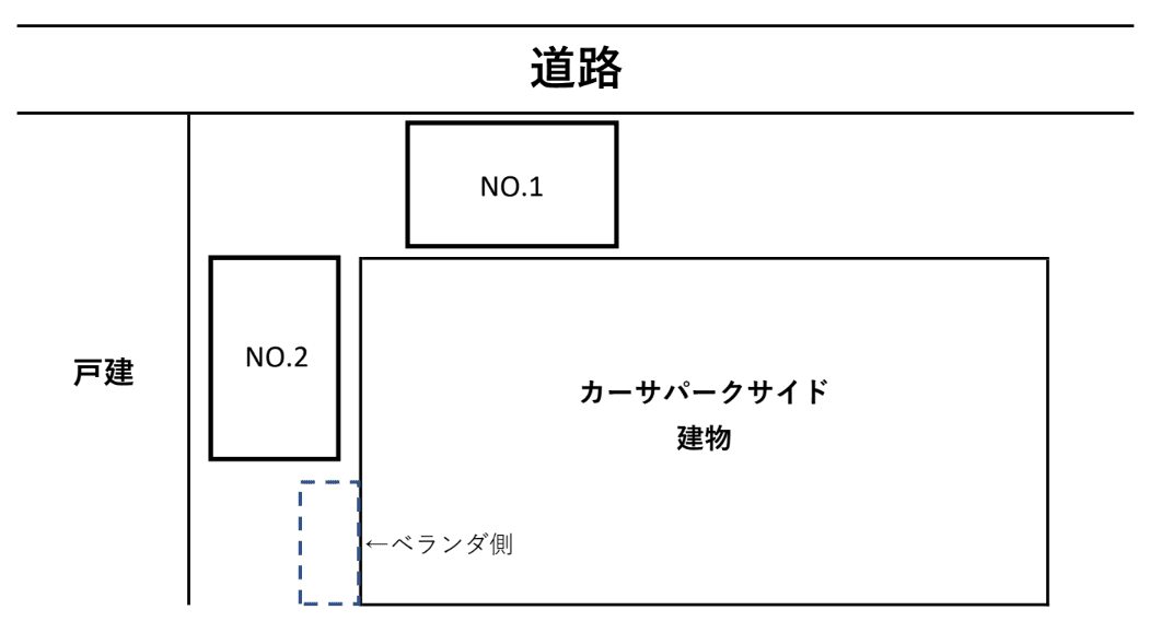 カーサパークサイド敷地内駐車場の駐車配置図
