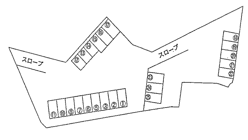岡山第4ガレージの駐車配置図