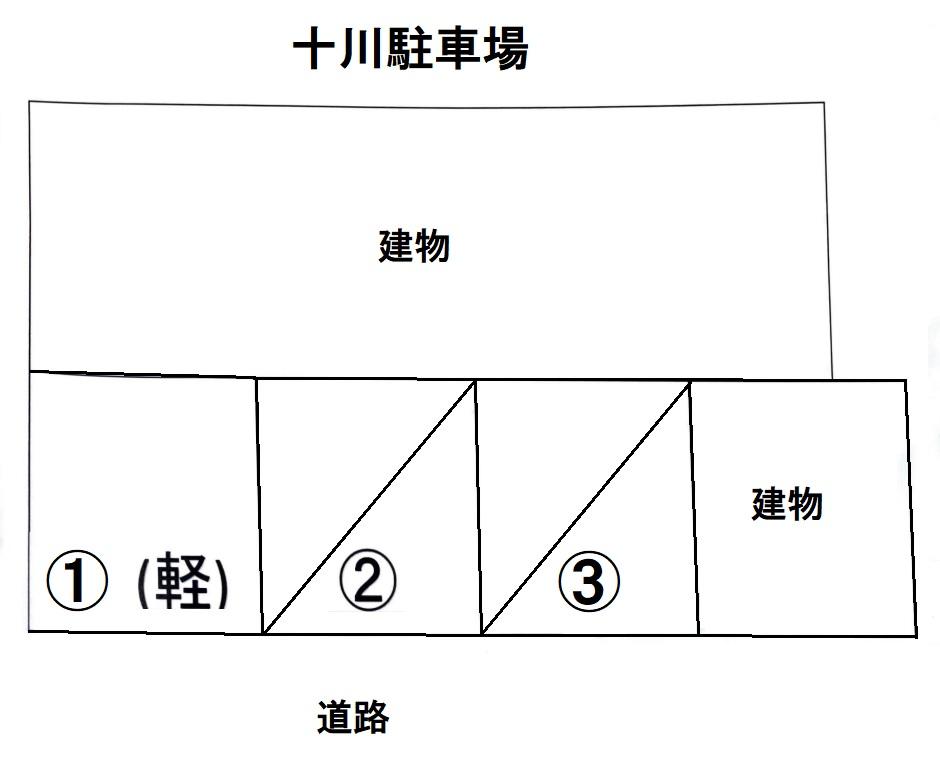 十川駐車場の駐車配置図