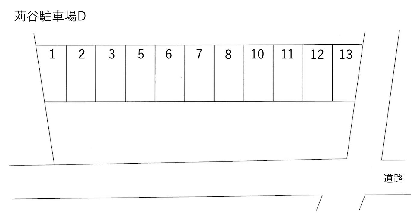 苅谷駐車場Dの駐車配置図