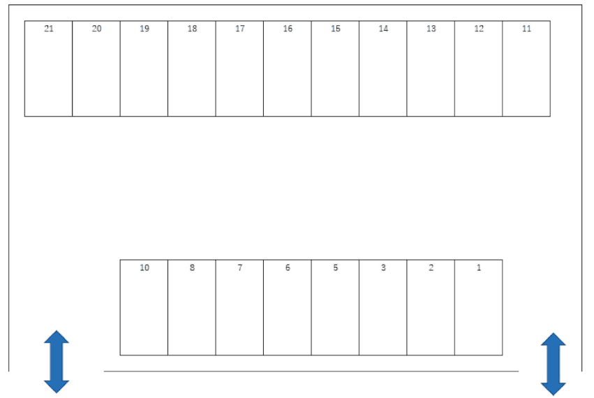 セントラルパーク駐車場の駐車配置図
