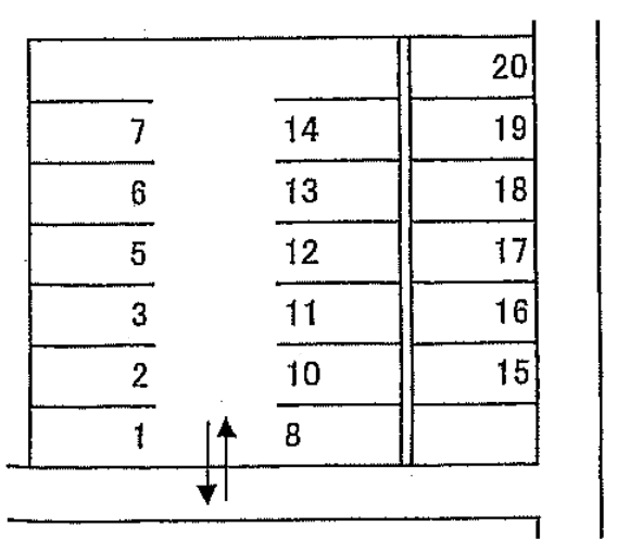 桜井パーキングの駐車配置図