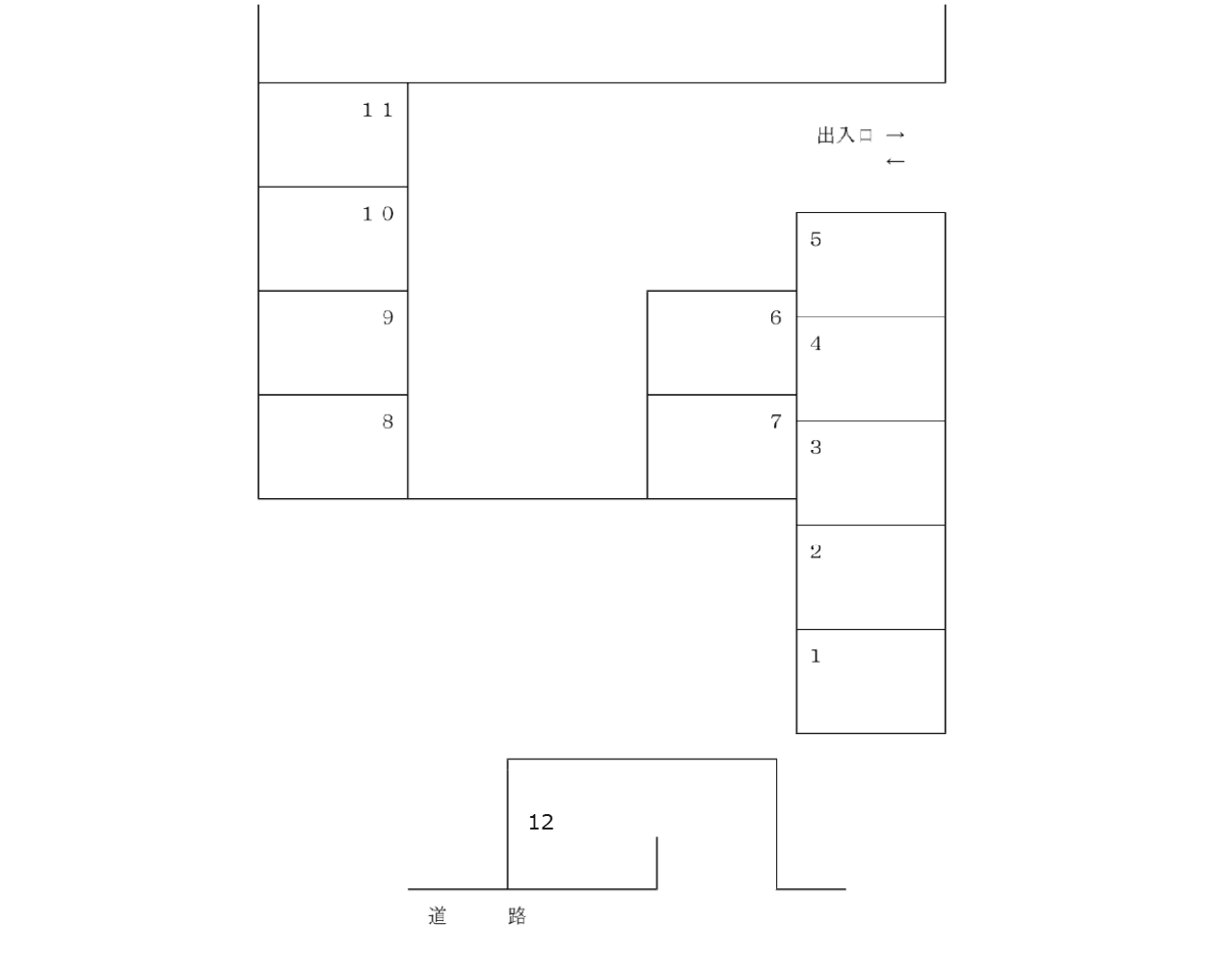 平田月極駐車場の駐車配置図