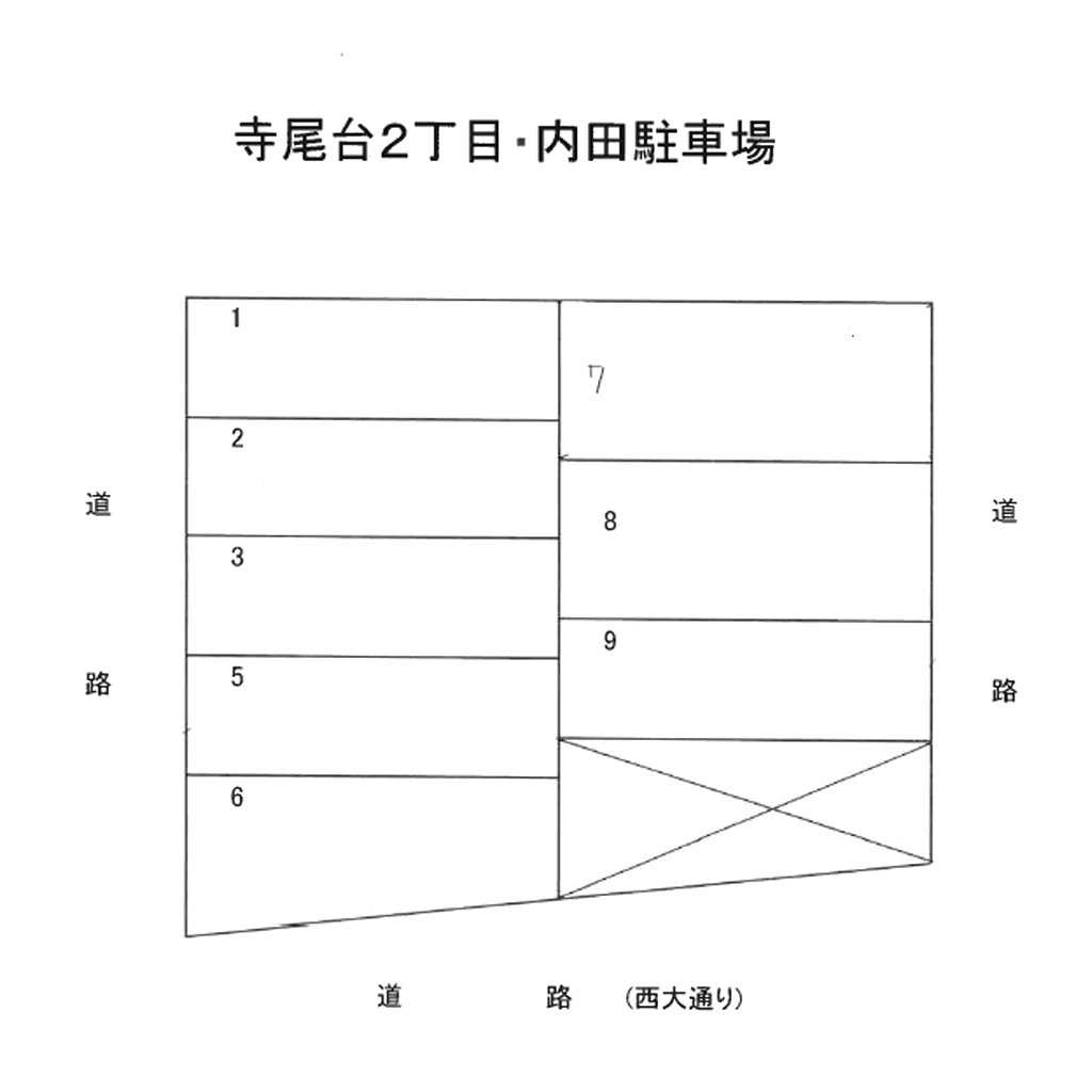 寺尾台2丁目内田駐車場の駐車配置図