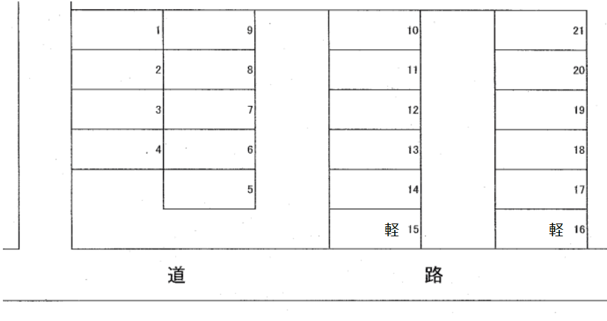 MARKパーキングの駐車配置図