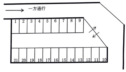 南桜町一丁目久米駐車場の駐車配置図