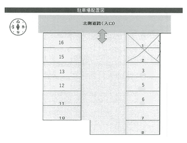大手2丁目Kパーキングの駐車配置図
