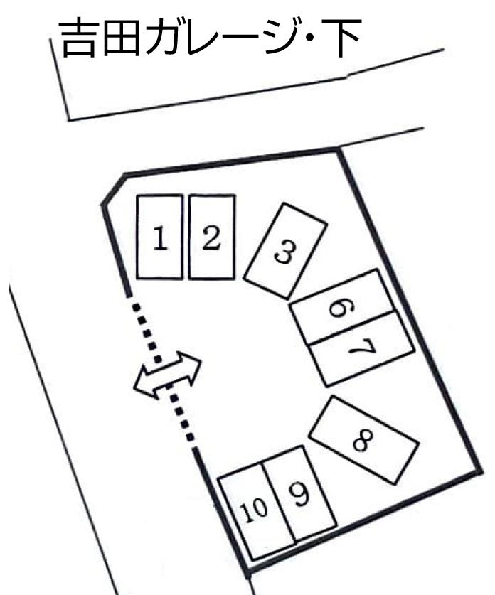 吉田ガレージ・下の駐車配置図