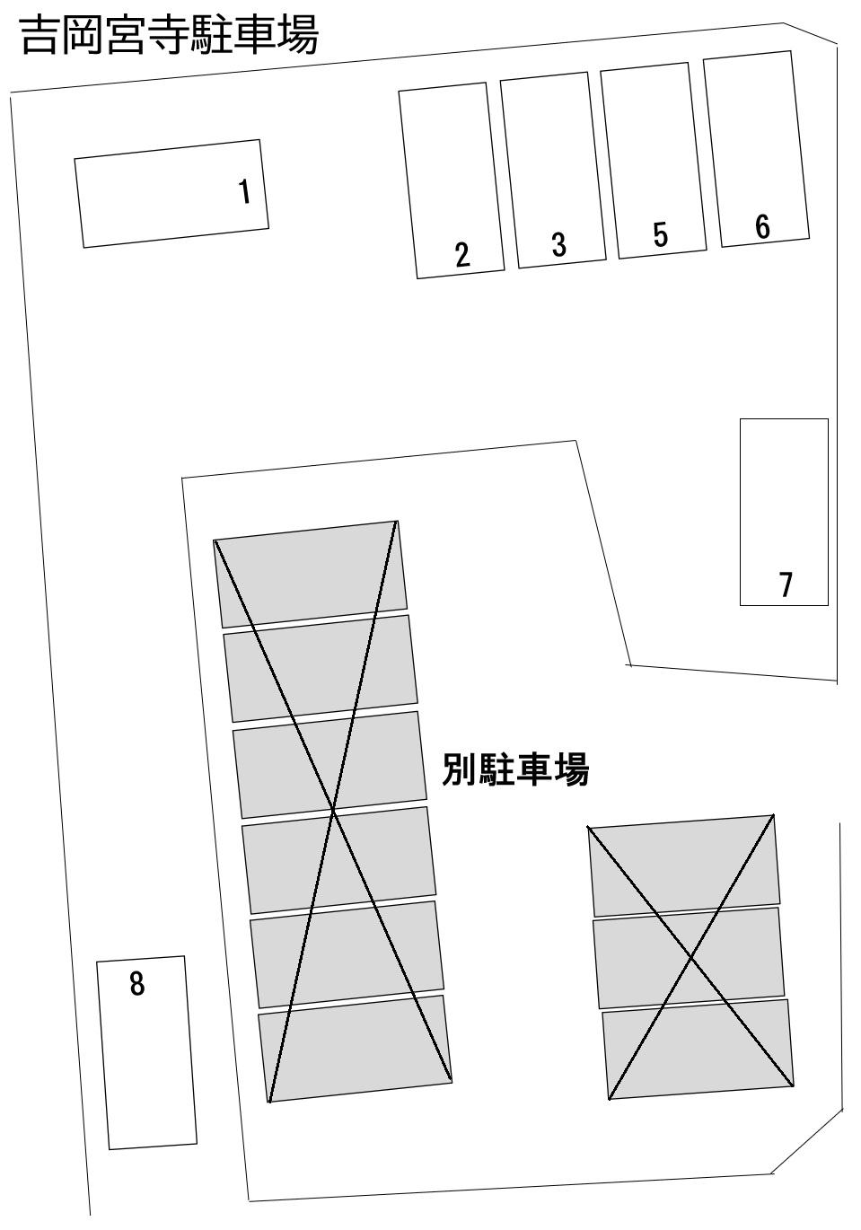 吉岡宮寺駐車場の駐車配置図