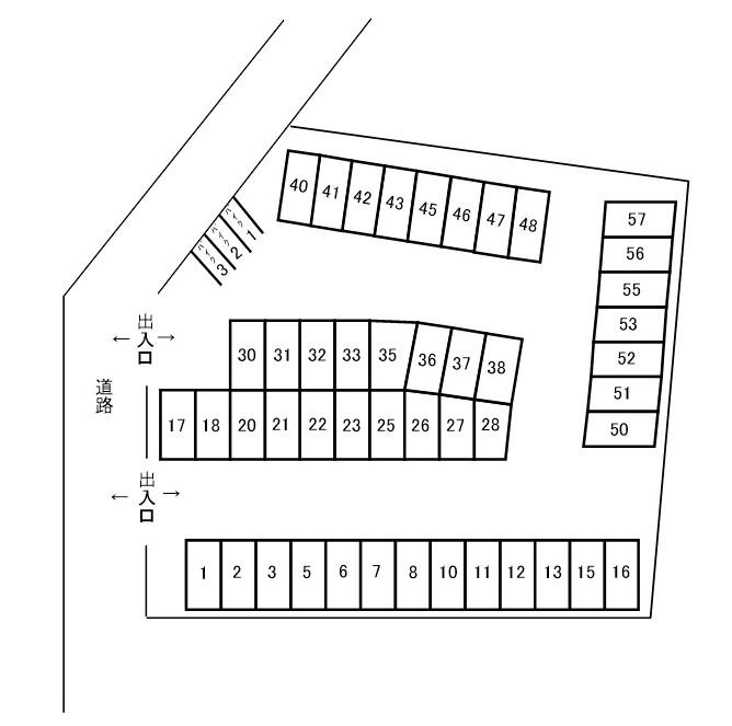 橋本駐車場(二宮)の駐車配置図