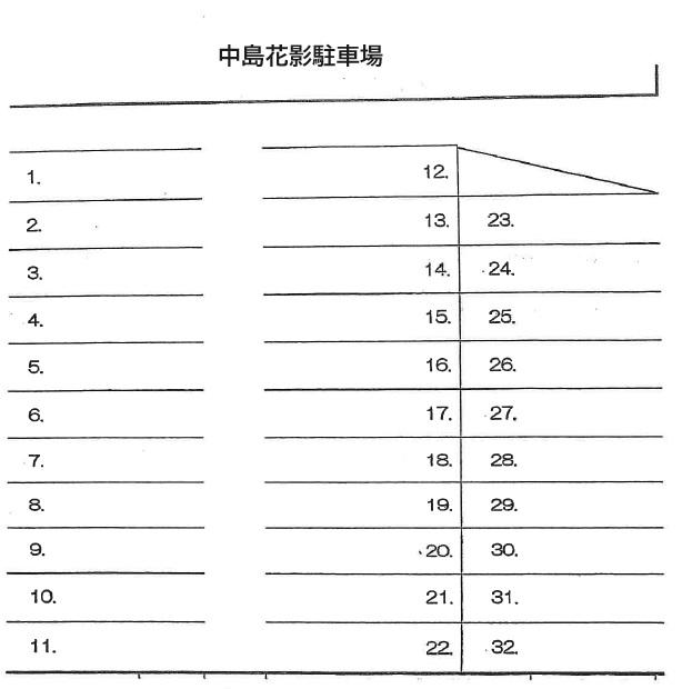 中島花影町駐車場の駐車配置図