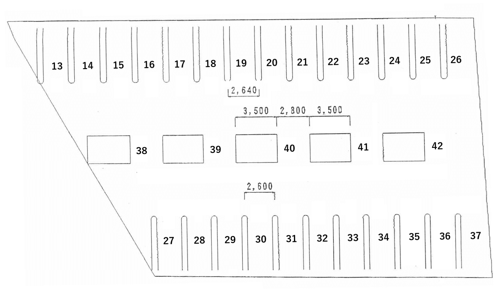 トムキャットパーキング(北)の駐車配置図