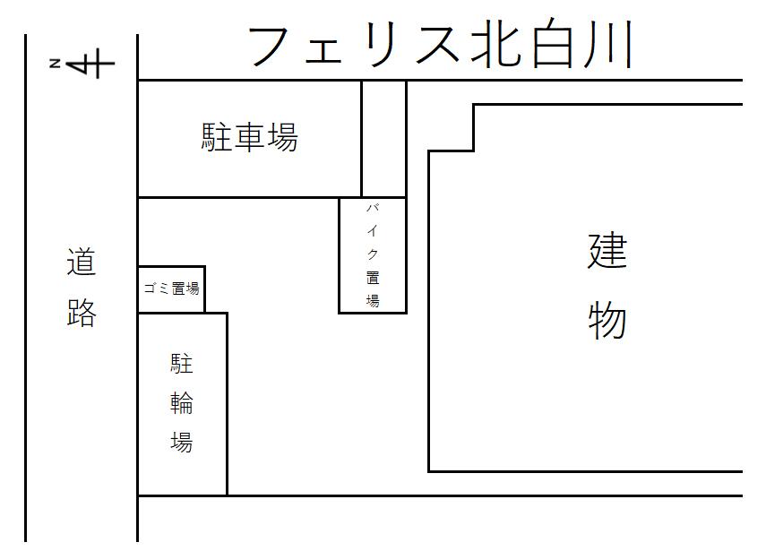 フェリス北白川の駐車配置図