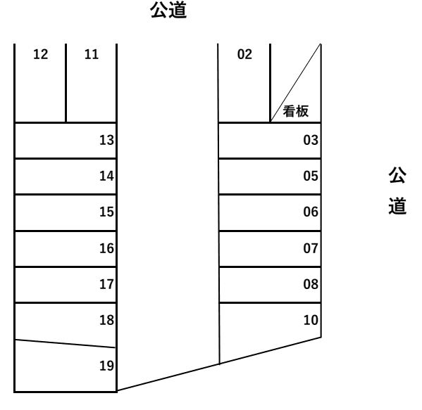 稲熊7丁目駐車場の駐車配置図