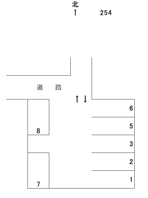 岩倉-254の駐車配置図